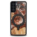 Etui Bewood Unique MagSafe Wenus z drewna i żywicy na Samsung Galaxy S21 FE - czarno-czerwone