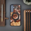 Etui Bewood Unique MagSafe Wenus z drewna i żywicy na Samsung Galaxy S23 FE - czarno-czerwone