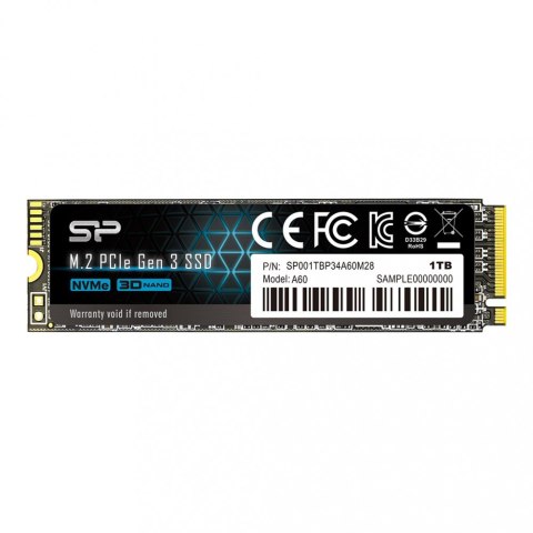 Silicon Power Dysk SSD A60 1TB PCIE M.2 NVMe 2200/1600 MB/s