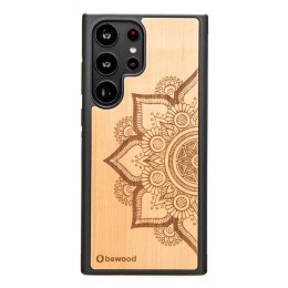 Etui Bewood Mandala Jabłoń drewniane na Samsung Galaxy S23 Ultra - jasnobrązowe