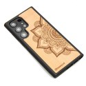 Etui Bewood Mandala Jabłoń drewniane na Samsung Galaxy S23 Ultra - jasnobrązowe