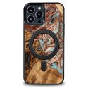 Etui Bewood Unique MagSafe Jowisz z drewna i żywicy na iPhone 13 Pro Max - miedziano-białe