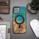 Etui Bewood Unique MagSafe Tokyo z drewna i żywicy na iPhone 13 Pro Max - zielono-niebieskie