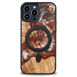 Etui Bewood Unique MagSafe Wenus z drewna i żywicy na iPhone 13 Pro Max - czarno-czerwone