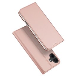 Etui Dux Ducis Skin Pro na iPhone 16 z klapką i miejscem na kartę - różowe