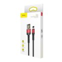 Kabel Lightning USB (dwustronny) Baseus Cafule 2,4A 1m (czarno-czerwony)