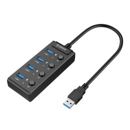 Hub USB 3.0. Orico z włącznikami, 4x USB (czarny)