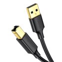 Kabel USB 2.0 A-B UGREEN US135 do drukarki, pozłacany, 5m (czarny)