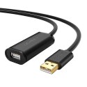 Kabel przedłużający USB 2.0 UGREEN US121, aktywny, 10m (czarny)