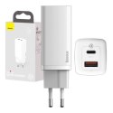 Ładowarka sieciowa Baseus GaN2 Lite, USB + USB-C, 65W, EU (biała)