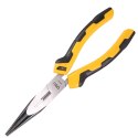 Szczypce wydłużone proste Deli Tools EDL2108, 8" (żółte)