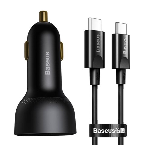 Ładowarka samochodowa Baseus Superme USB, USB-C, 100W + kabel USB-C(czarna)