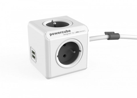 Allocacoc Listwa zasilająca PowerCube Extended USB 1,5m 2402GY/FREUPC Szara