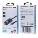 TB Kabel HDMI 2.0V - USB 3.1 typ C 60HZ alum.