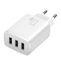 Ładowarka sieciowa Baseus Compact Quick Charger, 3x USB, 17W (biała)