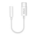 Kabel VFAN L08 USB-C do mini jack 3.5mm AUX, 10cm (biały)