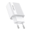 Ładowarka sieciowa VFAN E01, 1x USB, 2.4A + kabel USB-C (biała)