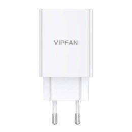 Ładowarka sieciowa VFAN E03, 1x USB, 18W, QC 3.0 + kabel USB-C (biała)