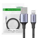 Kabel Lightning do USB UGREEN 2.4A US199, 1m (czarny)