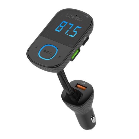 Transmiter FM LDNIO Bluetooth C705Q 2USB, USB-C + kabel USB-C do Lightning