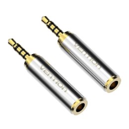 Adapter audio 2.5mm mini jack żeński do 3.5mm męski Vention VAB-S02 złoty