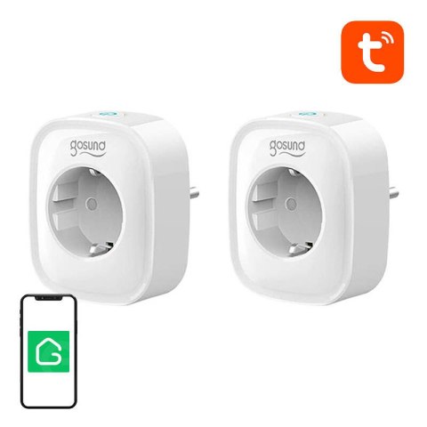 Inteligentne gniazdko WiFi Gosund SP1, 2 sztuki (dwupak), 16A, Tuya