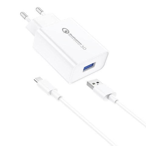 Ładowarka sieciowa Foneng EU13 + kabel USB do Micro USB, 3A (biała)