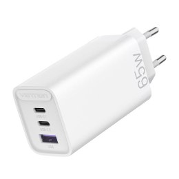 Ładowarka sieciowa GaN 2xUSB-C+ USB-A Vention FAAW0-EU 2.4A PD 65W/30W/30W biała