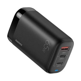 Ładowarka sieciowa Remax, RP-U55, 2x USB-C, USB, EU 65W (czarna)