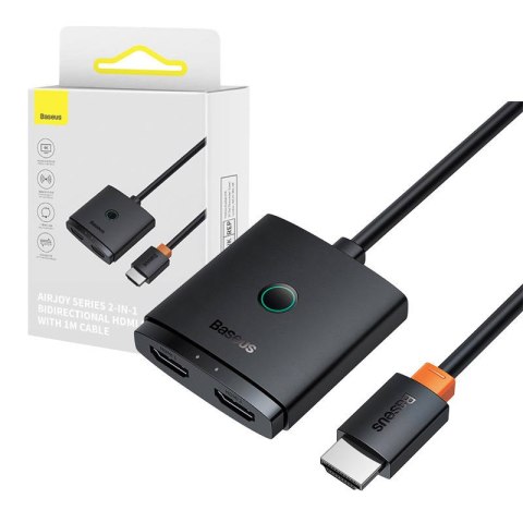 Adapter HDMI Baseus 2w1 z kablem 1m (czarny)