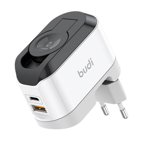 Ładowarka bezprzewodowa Budi 330WE, USB-C, 20W (biało-czarny)