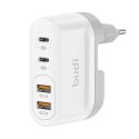 Ładowarka sieciowa Budi 326TQE, 2xUSB-A, 2xUSB-C, 40W (biały)