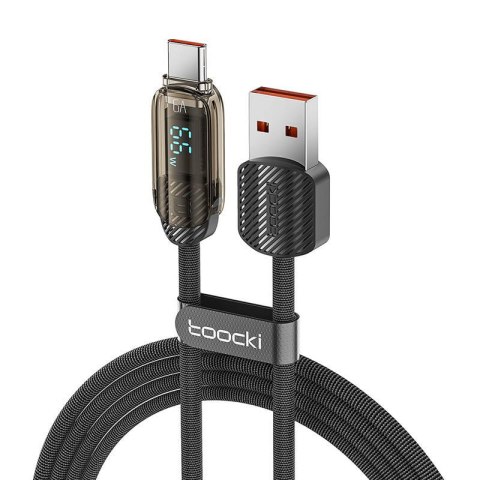 Kabel USB do USB-C Toocki, 1m, 66W (czarny)