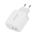 Ładowarka sieciowa 65W GaN Ricomm RC652 EU, 2xUSB-C + kabel USB-C 2.1m