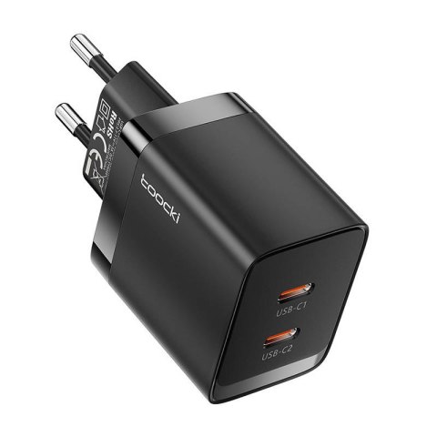 Ładowarka sieciowa Toocki 2xUSB-C, GaN 40W (czarna)