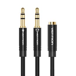 Kabel audio 2x 3,5mm męski do 3,5mm żeński Vention BBUBY 0,3m czarny