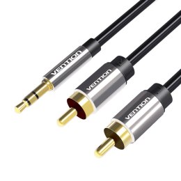 Kabel audio 3,5mm do 2x RCA Vention BCFBI 3m czarny