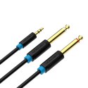 Kabel audio TRS 3,5mm na 2x 6,35mm Vention BACBJ 5m czarny