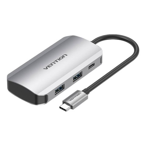 Stacja dokująca USB-C do 4x USB3.0, PD 0,15m Vention TNBHB (szary)