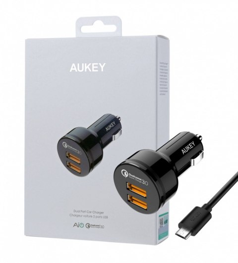 AUKEY CC-T8 ultraszybka ładowarka samochodowa 2xUSB Quick Charge 3.0 6A 36W