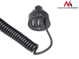 Maclean Ładowarka samochodowa 2xUSB, lightning spiralny 1.8m MCE76 5.2A