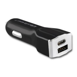 Qoltec Inteligentna ładowarka samochodowa | 12-24V | 27W | 5V | 3A | USB 2.0 + USB typ C