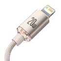 Kabel USB-C do iP Baseus Crystal Shine, 20W, 1.2m (różowy)