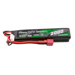 Akumulator Gens Ace 25C 2000mAh 2S2P 7.4V Saddle Airsoft Gun Lipo z konektorem Mini Deans(T) Plug