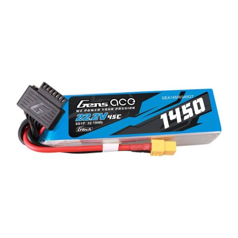 Akumulator Gens Ace G-Tech 1450mAh 22.2V 45C 6S1P Lipo z konektorem XT60 Plug