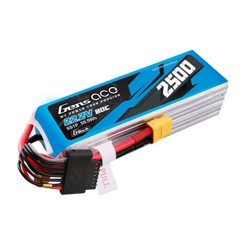 Akumulator Gens ace G-Tech 2500mAh 22.2V 80C 6S1P Lipo z konektorem XT60 plug