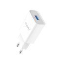 Dudao ładowarka sieciowa EU USB 5V/2.4A QC3.0 Quick Charge 3.0 + kabel przewód USB Typ C biały (A3EU + Type-c white)