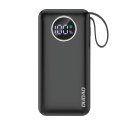 Dudao powerbank 10000mAh 1xUSB-A / 1xUSB-C 22.5W z wbudowanym kablem 1xLightning / 1xUSB-C czarny (K15sB)