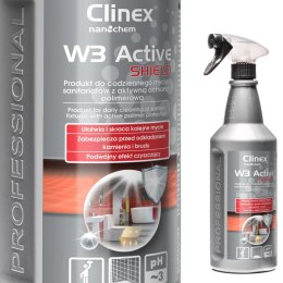 Preparat do mycia łazienki ubikacji usuwa rdzę kamień osady z mydła CLINEX W3 Active SHIELD 1L