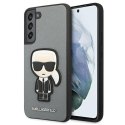 Etui Karl Lagerfeld Saffiano Ikonik Karl's Patch na Samsung Galaxy S22+ - srebrne